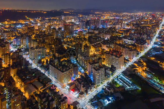 道元唐市金融区和商业中心夜景图片