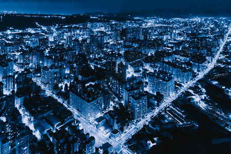 道元唐市金融区和商业中心夜景图片