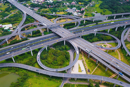 台北高速公路空中视图图片