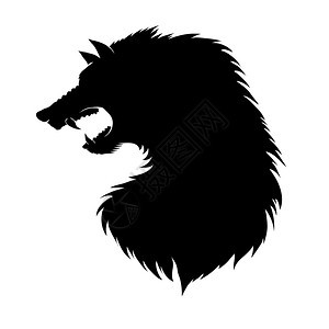狼人头目在白背景上被孤立的轮廓古神话公平特征迷信动物狼人头目迷信动物图片