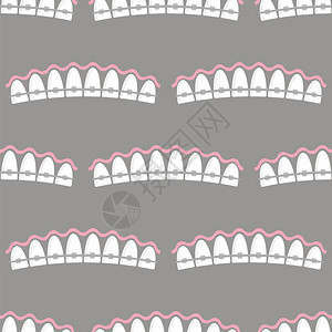 牙齿科护理无缝背景矫形治疗卡通开口牙印矫形治疗图片