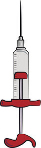 为医疗目的注射针筒红色推力用于医疗目的病媒颜色图画或插图片