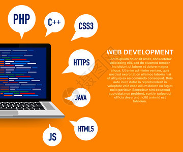 编程网络开发概念笔记本电脑屏幕代码矢量库存图解系统高清图片素材