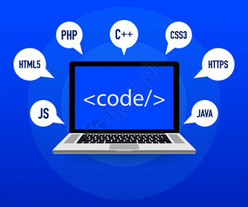 编程网络开发概念笔记本电脑屏幕代码矢量库存图解接口高清图片素材