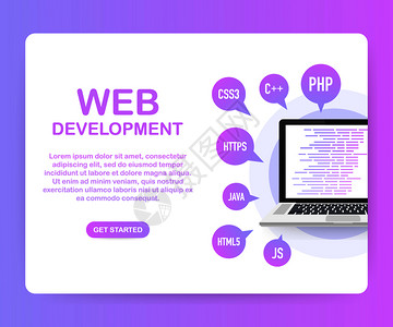 编程网络开发概念笔记本电脑屏幕代码矢量库存图解图片