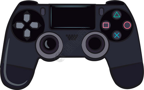 游戏控制遥器带有各种功能按钮矢量颜色绘图或插图片