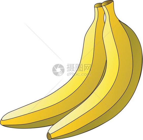 卡通黄色香蕉矢量插画图片