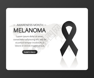 梅兰诺马癌症意识的Banner现实的黑丝带矢量存图图片