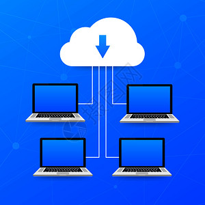 云计算概念各种设备矢量图图片