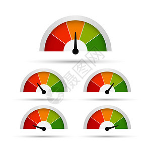 评分客户满意度计从红色到绿矢量图图片