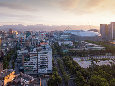 台北市商业中心空中景象图片