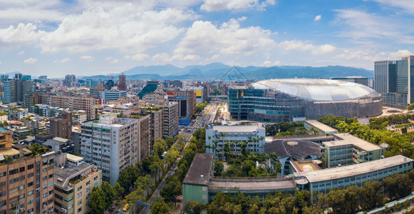 台北市商业中心空中景象图片