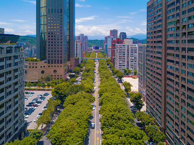 台北市金融区空中景象图片