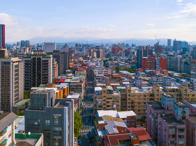 台北市商业中心空中景象图片