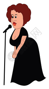 女孩 草地歌剧手插图白色背景的矢量插画