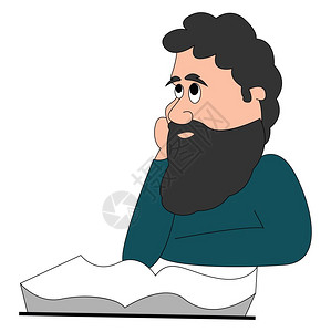 骆宾王诗人哲学插图白背景的矢量插画