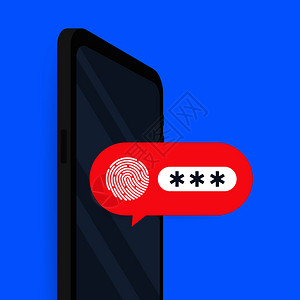 移动电话解锁通知按钮和密码字段矢量智能手机安全概念用户授权病媒库存图示图片