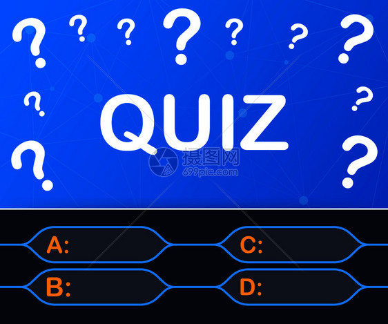 Quiz游戏矢量图解测试考回答教育学习互联网彩票矢量图解图片