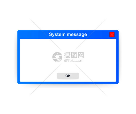 旧学校操作系统信件模板经典计算机用户界面元素与OK按钮矢量存插图图片
