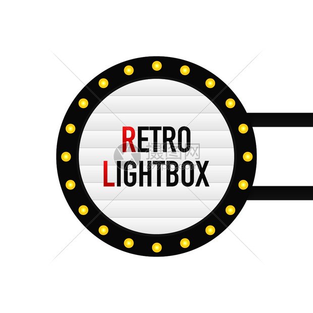 RetroLightbox广告牌灯盒矢量图图片