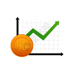 百分率增长图信用百分率符号矢量图存图片