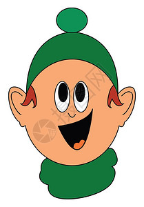 戴着绿色帽子的快乐儿童背景图片