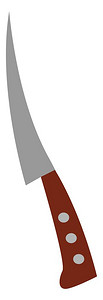 长的利刃刀配有木把手的柄矢量颜色图画或插图片