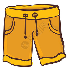 结矢量卡通矢量橙色短裤插画