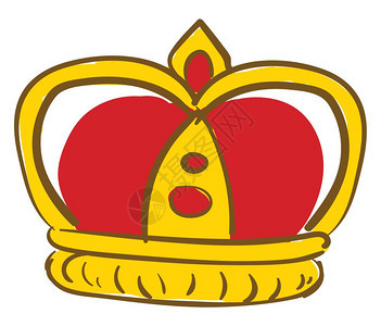 金王冠和红宝石向量彩色图画或插图片