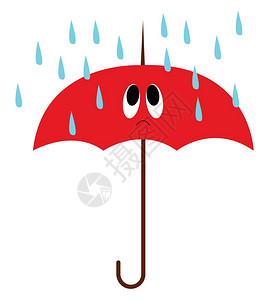 手绘矢量拟人雨伞图片素材