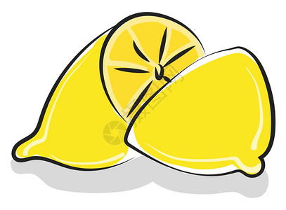 卡通黄色柠檬矢量插图背景图片