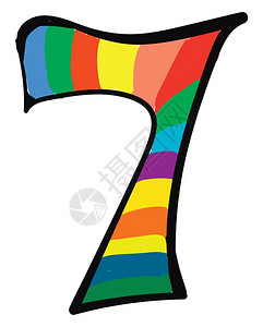 数字7插画_数字7卡通_数字7插图_手绘_板绘_摄图网