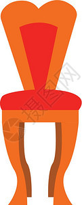 带有舒适的红色衬垫背支持和座位矢量颜色图画或插的木椅子图片
