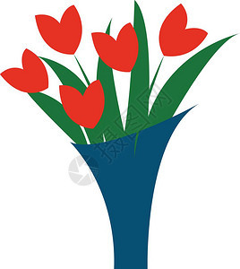 卡通矢量美丽的红色花束背景图片