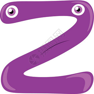 以字母Z矢量颜色绘画或插图形状的紫色雕像图片