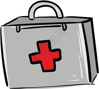 白色吊灯白色背景的急救包插图彩色矢量插画