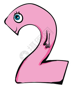 眼睛学生卡通数字2插画