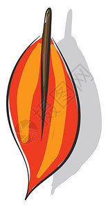 红色叶的圆形图纸状有尖棕色尾纹和像黄带状边矢量的彩色图画或插图片