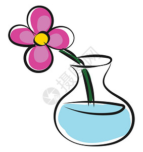 玻璃 花瓶插画_玻璃 花瓶卡通_玻璃 花瓶插图_手绘_板绘_摄图网