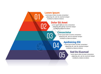 含有五个元素的金字塔成像模板矢量eps10插图图片