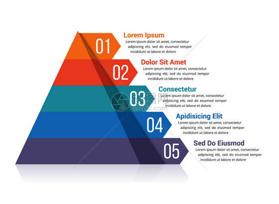 含有五个元素的金字塔成像模板矢量eps10插图图片