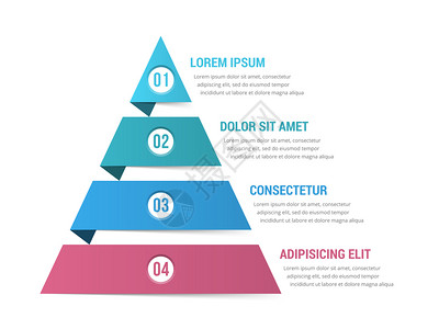 包含四个元素的金字塔成像模板矢量eps10插图图片