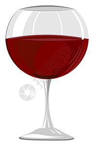 玻璃矢量插图中的红葡萄酒图片