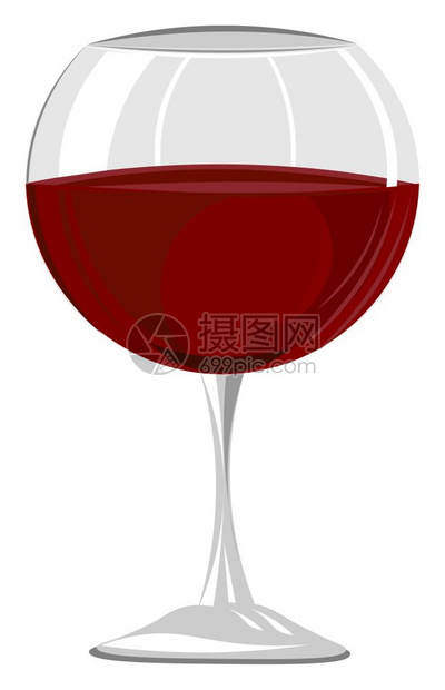 玻璃矢量插图中的红葡萄酒图片