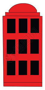 红色的英语电话亭向量彩色画或插图图片