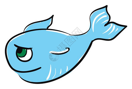 蓝色悲伤的鱼 背景图片