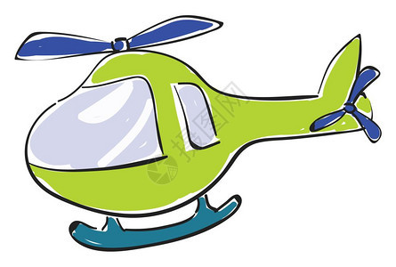 一架小型绿色直升机图片