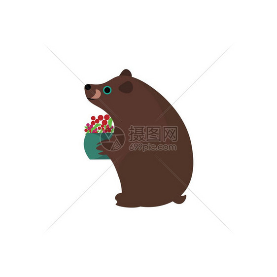 卡通可爱的棕熊图片