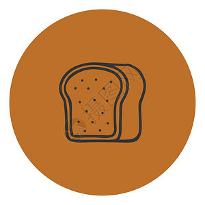 褐色背景上的面包图片