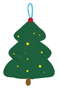 用于装饰圣诞树的多彩挂吊苗创造了节庆气氛矢量彩色画或插图图片